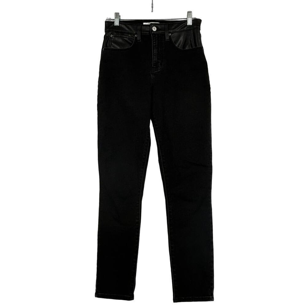 Abercrombie & Fitch Faux Leather Jean Size 6 Black Super Skinny Ankle High Rise